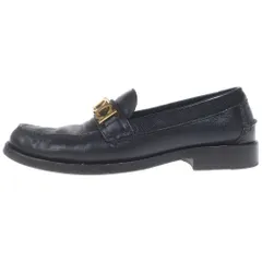 GUCCI (グッチ) ロゴメタル レザーローファー ブラック 700036 #37 1/2のサムネイル