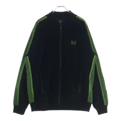 Needles (ニードルス) Rib Collar Track Jacket - C/PE Velour ジップアップ ベロア トラックジャケット ブラック RW323のサムネイル