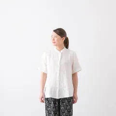 【新品】SARAHWEAR ベルギーリネン スタンドカラーシャツ C53012 日本製のサムネイル