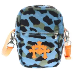 CHROME HEARTS (クロムハーツ) TAKA MINI LTHR タカミニ セメタリークロス クロスパッチ ハラコレザー ショルダーバッグ ブルー/オレンジのサムネイル