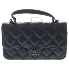 CHANEL (シャネル) マトラッセフラップフォンケース チェーンショルダーバックブラック AP3226のサムネイル