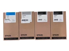 未使用・推奨使用期限切れ　エプソン（EPSON）純正　大判インクカートリッジ　マットブラック　フォトブラック　試案　グレー　4つセットのサムネイル