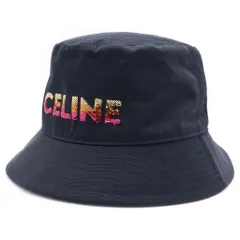 CELINE (セリーヌ) LOGO BUCKET HAT ロゴプリント バケットハット ブラック 2AUO1968Pのサムネイル