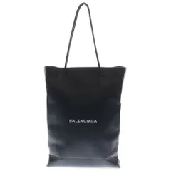 BALENCIAGA (バレンシアガ) North South Leather Shopping Tote Bag Medium ノースサウス レザーショッピングバッグ ミディアム ロゴプリントレザートートバッグ 482545 ブラックのサムネイル