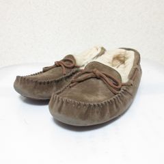 UGG モカシン ムートンシューズ スエード ベージュ 25.0㎝ レディース