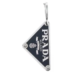 PRADA (プラダ) トライアングル ロゴプレート SV925 ピアス シルバー/ブラックのサムネイル