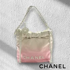 CHANEL シャネル シャネル22 ミニ ハンドバッグ ショルダーバッグ 2WAY ラムスキン ピンク ホワイト ランダムプレート ★美品★のサムネイル