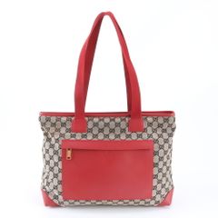 2605-308｜美品｜グッチ GGキャンバス トートバッグ レッド - メルカリ