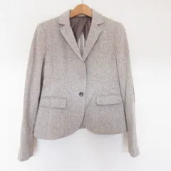 美品 DOUBLE STANDARD CLOTHING ダブルスタンダードクロージング JOHN HANLY ヘリンボーン エルボーパッチ ジャケット 36 ベージュ レディース 古着 中古 USEDのサムネイル