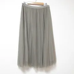 良品 TARA JARMON タラジャーモン ロング プリーツ チュールスカート 大きいサイズ 44 グレー レディース 古着 中古 USEDのサムネイル