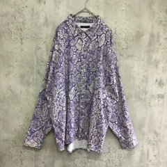 G.O.C  ジーオーシー　長袖ネルシャツ　メンズ　パープル×白×総柄　Fサイズ ■◇のサムネイル
