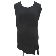 イザベル マラン エトワール ISABEL MARANT ETOILE ノースリーブ リネン カットソー 変形 アシンメトリー XS 黒系 ブラック 無地 スリットのサムネイル