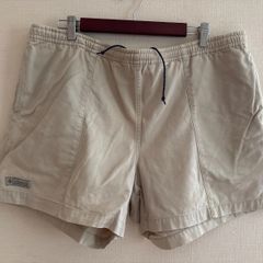 (^w^)b Columbia コロンビア サンディリバーショーツ　ウエストゴム　サイドポケット　L ベージュ ショートパンツ 撥水 UVカット アウトドア キャンプ ボトムス　タウンユース　大きめ　Lサイズ 短パン　短め　OM12980ON
