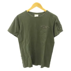 アルファ ALPHA Tシャツ ロゴ パッチ 半袖 M カーキ 0612のサムネイル