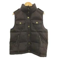 ユニクロ UNIQLO ダウンベスト ジャケット 上着 L 茶 ブラウン 無地 スタンドカラー ノースリーブ /MD ■ECA006