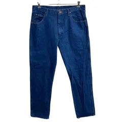 メキシコ製 Wrangler デニムパンツ W38 ブルー ラングラー ジップアップ 革パッチ ビッグサイズ アメカジ デニム ジーンズ 2606-661