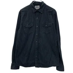 Converse ONE STAR 長袖 ストライプシャツ M ブラック コンバース ワンスター スナップボタン ストライプ柄 カジュアル 春物 a806-6314のサムネイル