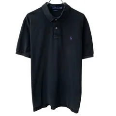 POLO RALPH LAUREN 半袖 ポロシャツ XL ブラック ポロラルフローレン ハーフボタン ワンポイント ポニー刺繍 鹿子 夏物 a806-6335