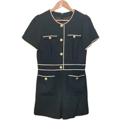 美品 24AW Rirandture リランドチュール ツイード コンビネゾン オールインワン サイズ2 ブラック レディース 古着 中古 USEDのサムネイル