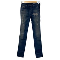 美品 DIESEL ディーゼル SKINZEE ストレッチ スーパースリム スキニー デニムパンツ ジーンズ W25 インディゴブルー レディース 古着 中古 USED