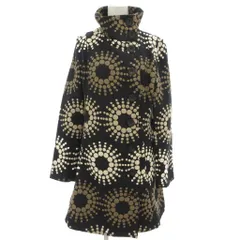 デシグアル Desigual タグ付き スタンドカラーロングコート 38 黒 ブラック ドットジャガード柄 長袖 /NX ■ECF005のサムネイル