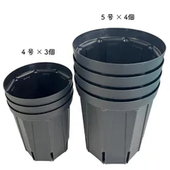 黒スリット鉢 Cセット 4号3個 5号4個 合計7鉢 ロングスリット鉢 プラ鉢 兼弥産業 ブラック プラスチック 植木鉢 園芸用品 ガーデニング 家庭菜園 観葉植物のサムネイル