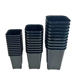 黒スリット鉢 Bセット 2.5号12個 3号10個 3.5号10個 合計32鉢 ロングスリット鉢 プラ鉢 兼弥産業 ブラック プラスチック 植木鉢 園芸用品 ガーデニング 家庭菜園 観葉植物のサムネイル