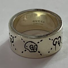 GUCCI グッチ 指輪 リング 12号 ゴースト インターロッキングG スカル