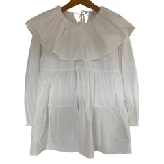 美品 yori ヨリ フリルカラーティアードブラウス YR1921-112AW F ホワイト レディース 古着 中古 USEDのサムネイル