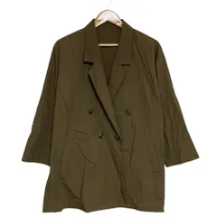 美品 25SS Audrey and John Wad オードリーアンドジョンワッド サイドスリット9分袖ワイドジャケット L4202 サイズF カーキ レディース 古着 中古 USEDのサムネイル