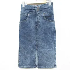 美品 VIVIENNE TAM ヴィヴィアンタム ストレッチ デニムスカート サイズ40 インディゴブルー レディース 古着 中古 USEDのサムネイル