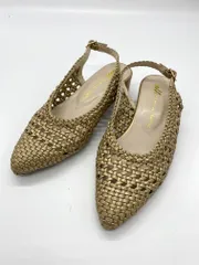 WA ORiental TRaffic ダブルエーオリエンタルトラフィック 定価7500円 バックストラップメッシュ パンプス sizeSS/ゴールド ■◆レディース