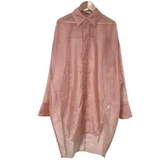 美品 ASTRAET アストラット シアー レギュラーカラー ロング シャツ ピンク レディース 古着 中古 USEDのサムネイル