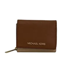 未使用 MICHAEL KORS マイケルコース コンパクトウォレット 三つ折り財布 ブラウン レディース 古着 中古 USED