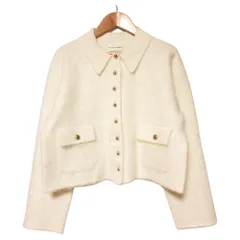 良品 25AW La boutique BonBon ラブティックボンボン 襟付き接結ニットジャケットカーディガン LBZ1052405A0009 サイズF ホワイト レディース 古着 中古 USEDのサムネイル