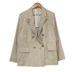 SNIDEL♡新品、ダブルジャケット、1M麻調、ライトベージュ金ボタン 