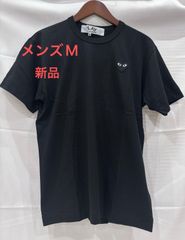 希少デザイン コムデギャルソン 3色刺繍ハート デカロゴ Tシャツ白M