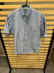 TRUSSARDI トラサルディ 半袖 ボタンダウンシャツ Mサイズ ブルー made in Italyのサムネイル