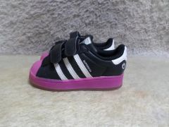 adidas SUPERSTAR ブラック/ホワイト ピンクシューレース - メルカリ