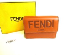 未使用品 FENDI フェンディ 三つ折り財布 エピレザー ズッカ柄
