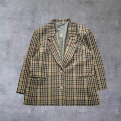 ブラウン系チェック ダブルブレストジャケット - メルカリ