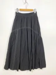 OPAQUE.CLIP オペークドットクリップ N02-74015 定価7689円 バイカラーステッチフレア スカート size38/M/黒 ■■レディースのサムネイル