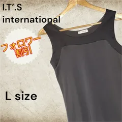 06168　I.T’.S international イッツインターナショナル　ノースリーブシャツ　グレー　灰色　Lサイズ　レディースのサムネイル
