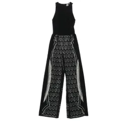 HERMES エルメス 21SS Silk jump suit シルク切替 ノースリーブ ジャンプスーツ オールインワン オーバーオール ワンピース ブラック系 34【美品】【中古】のサムネイル