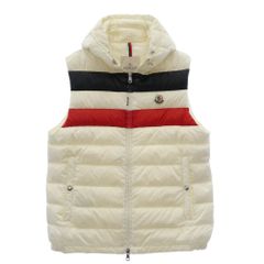 MONCLER フード付きダウンベスト ホワイト L - メルカリ