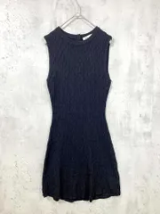 ZARA ザラ 3433/002/800 ノースリーブ ビジュー ニット ワンピース sizeM/黒 ■◆レディース