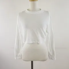 オールセインツ ALLSAINTS カットソー Tシャツ 長袖 ショート丈 クロップド丈 白 32 *T577のサムネイル