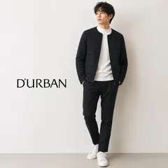 新品 D'URBAN ダーバン ウールジャージーキルティングブルゾン LL ブラック 定価71,500円 ノーカラー 中綿入り 秋冬 メンズ ブルゾン ジャケット 軽量 防寒 ダブルジップのサムネイル