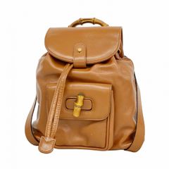 GUCCI グッチ バンブー ミニリュック レザー キャメル ヴィンテージ