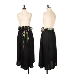ヨウジヤマモト ファムYohji Yamamoto FEMME カラフルバブル切替シルクスカート 黒マルチ2のサムネイル